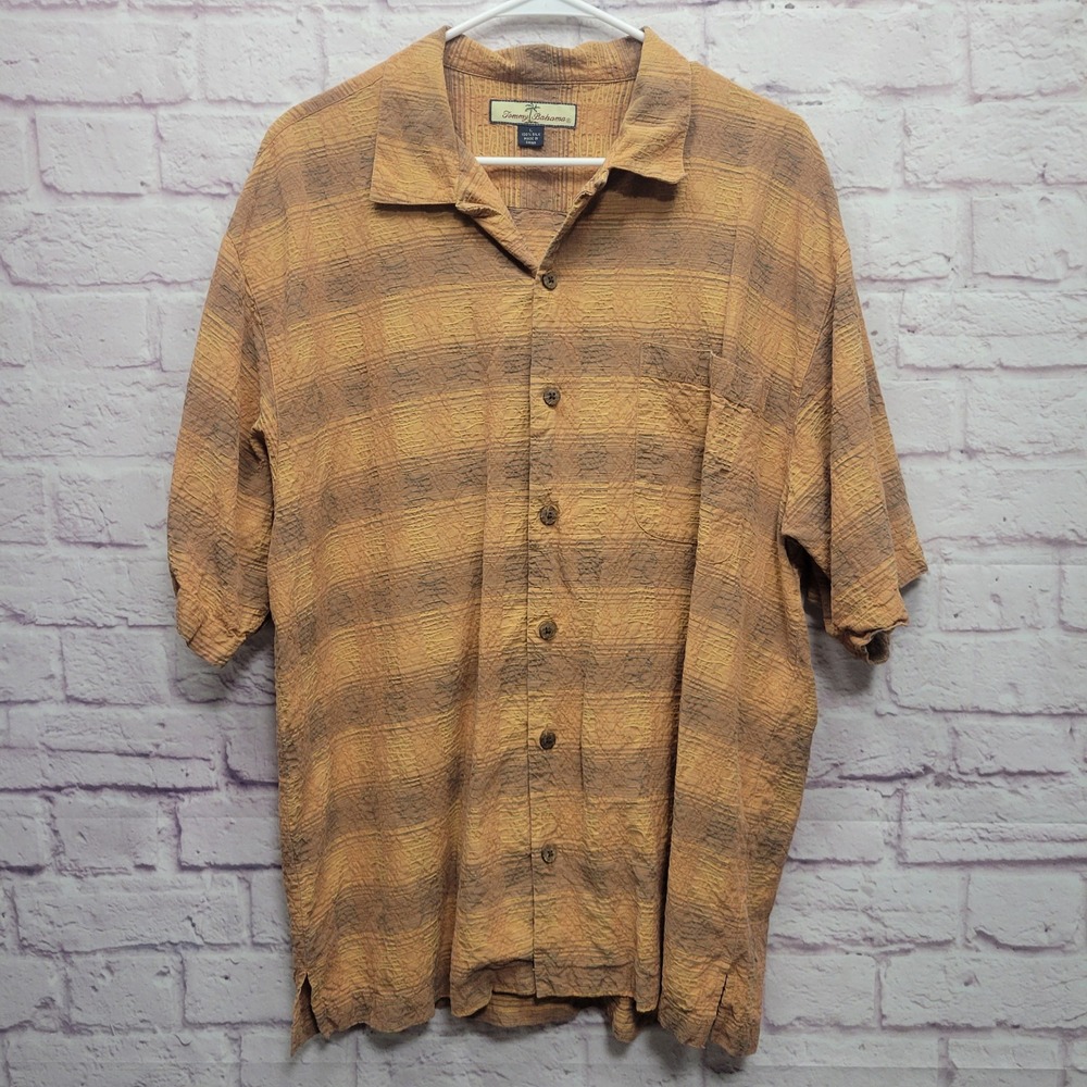 Tommy Bahama Washable Silk Button Shirt‎ Mens L Casual Resortwear Camp Travel